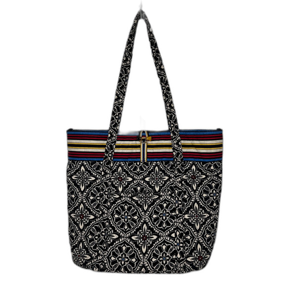 Vera Bradley Villager Tote Bag Barcelona Pattern Quilted Shoulder Bag 14x17x6 - Picture 1 of 6